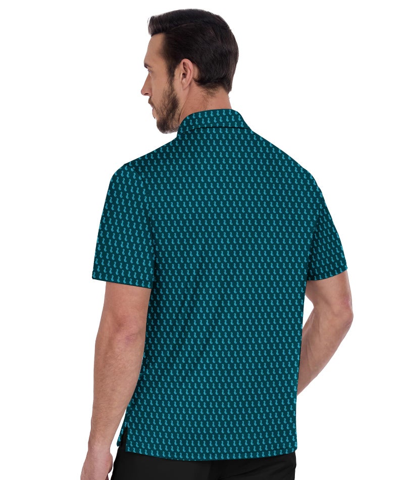 ZITY Mens Golf Shirts Short Sleeve Print Patterns Performance Moisture Wicking Polo Shirt - Image 3