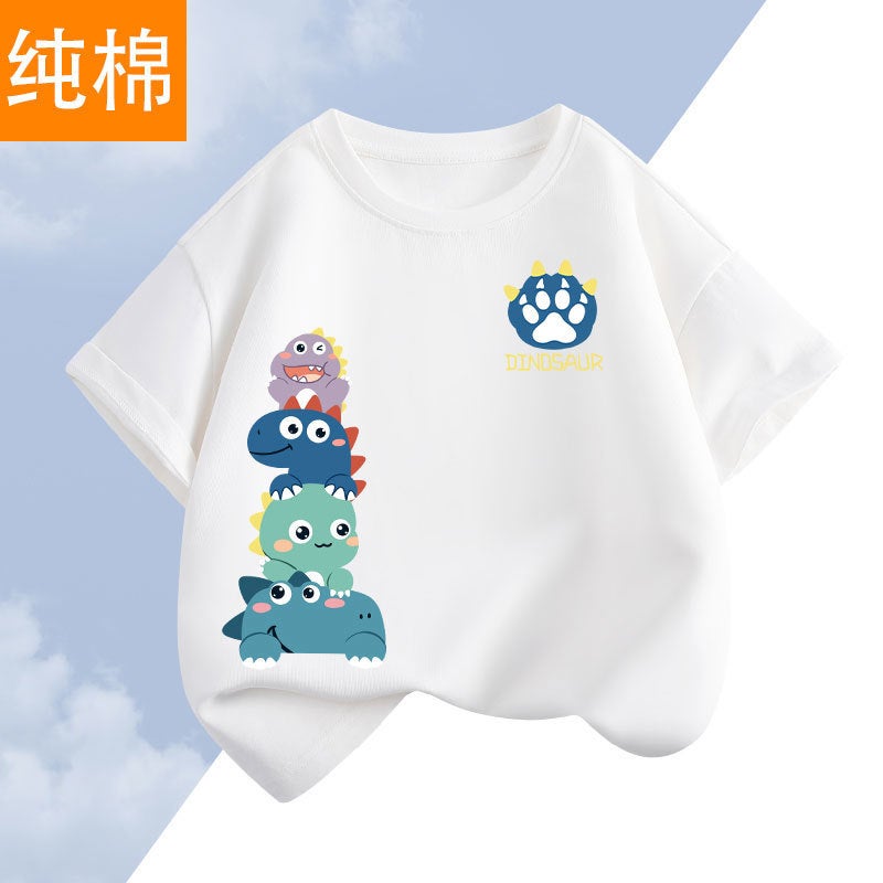Boys T-Shirt Short-Sleeved Cotton Kidsren'S Summer Boys' Tops Baby Baby Summer Clothes Kidsren'S Clothing - Image 1