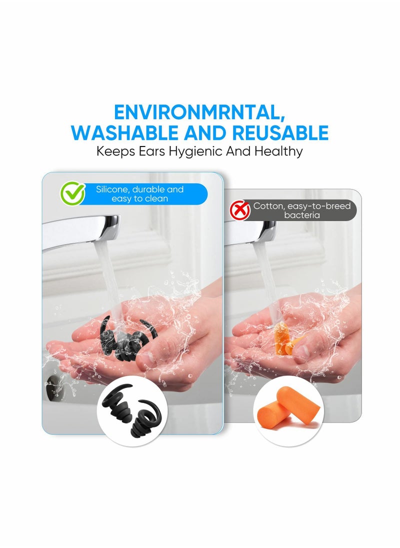 Generic - Silicone Ear Plugs for Sleeping and Noise Blocking Reusable Washable Earplugs Ideal for Concerts Snoring Swimming and Shooting - Image 1