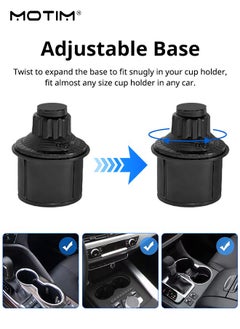 Motim 3-in-1 Rotatable Car Cup Holder Tray with Phone Holder, Car Adjustable Food Table Tray, Expandable Bases for Stability Road Trip & Car Travel Essentials  - Image 4