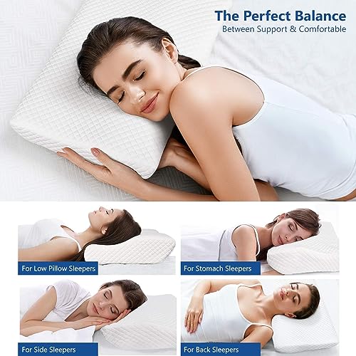 Rylan Memory Foam Pillow,Orthopedic Pillow for Neck Pain Cervical Contour Memory Foam Pillow,Orthopedic Pillow for Neck Pain,Orthopedic Contour Pillow Support (White) - Image 3