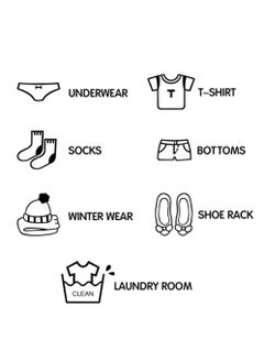 7Pcs Mini Wardrobe Sticker Multifunctional Drawer Label Instructions Labels