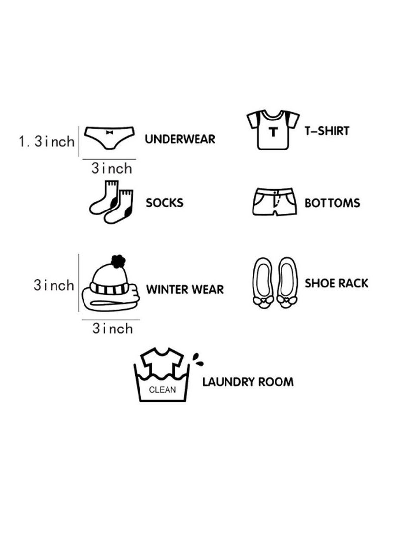 Generic - 7Pcs Mini Wardrobe Sticker Multifunctional Drawer Label Instructions Labels - Image 1