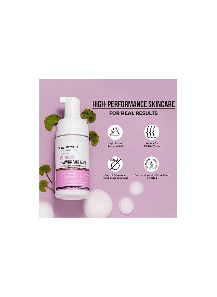 Dr. Sheth's Mediglow AHA-BHA Foaming Face Wash 100 mL - Image 5