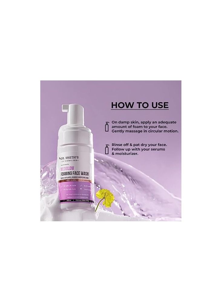 Dr. Sheth's Mediglow AHA-BHA Foaming Face Wash 100 mL - Image 4