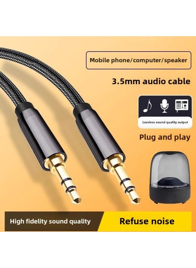 Generic - For Harman Catton 4 Generation 3 Audio Glass 34 Music Planet Bluetooth Speaker Audio Line Computer AUX Connection-Color:1m /black [iphone8-14 Pro Max] Audio Braided Cable - Image 1