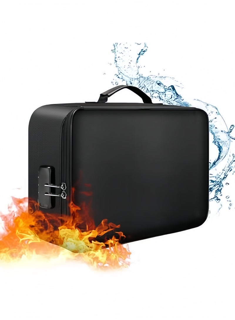 Multifunctional Multi-Layer Document Bag Large Capacity Fireproof Waterproof File Certificate Storage Bag with Password Lock - Image 5