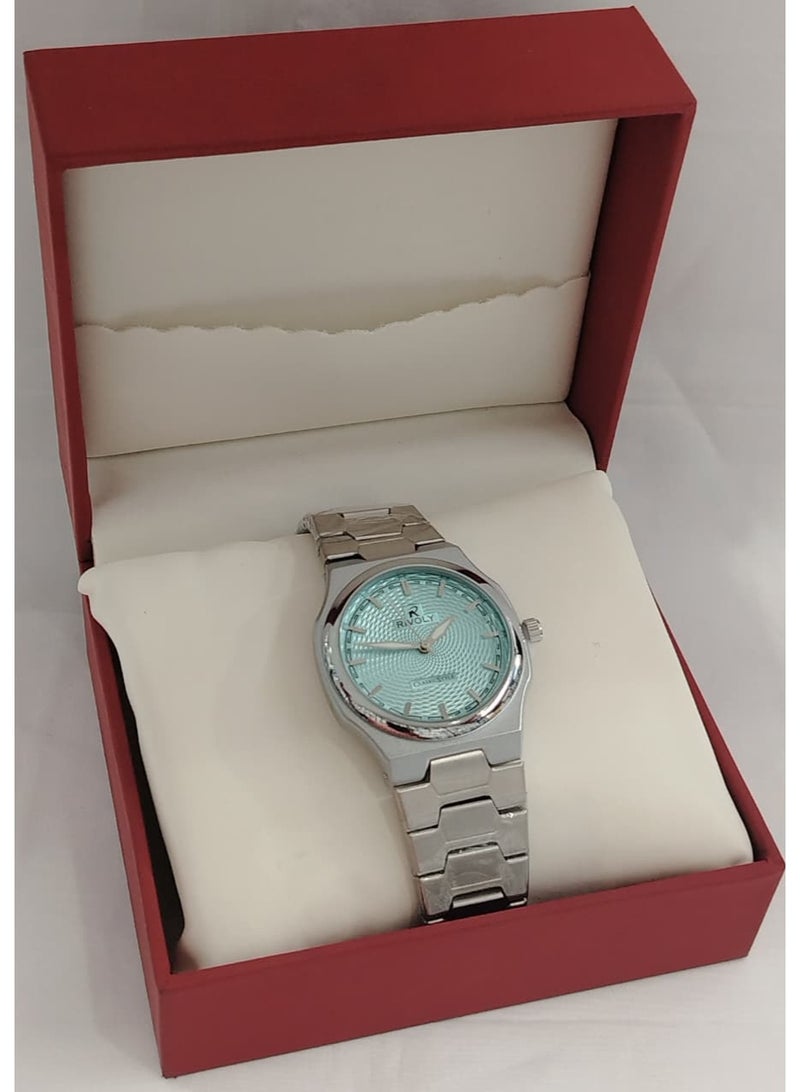 ريفولي ساعة رجالي كلاسيكية أنيقة بسوار ستانلس ستيل تصميم راقٍي وجميل