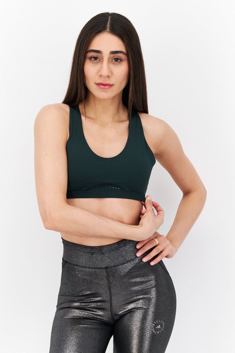 Adidas Women Padded Training Medium Support EQT Sports Bra, Green - Image 1