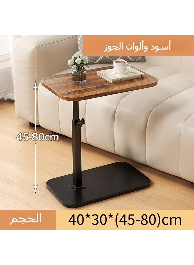 والالا طاولة جانبية قابلة لتعديل الارتفاع على شكل حرف C، طاولة تلفاز دوارة بزاوية 360°، طاولة أريكة تنزلق تحتها، طاولة قهوة صغيرة للمساحات الصغيرة بحجم 40*30 سم - Image 3