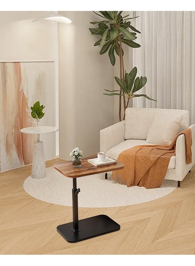 والالا طاولة جانبية قابلة لتعديل الارتفاع على شكل حرف C، طاولة تلفاز دوارة بزاوية 360°، طاولة أريكة تنزلق تحتها، طاولة قهوة صغيرة للمساحات الصغيرة بحجم 40*30 سم - Image 2