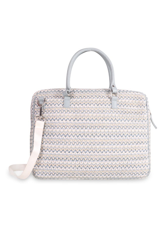 Avake Ocean Bloom Raffia Lightweight Sustainable Laptop Bag - Image 5