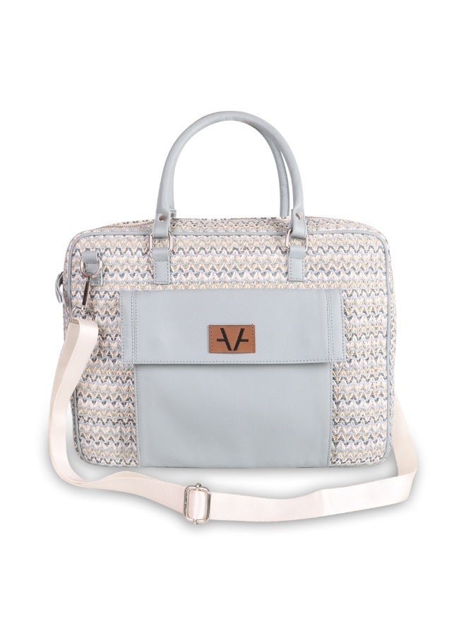 Avake Ocean Bloom Raffia Lightweight Sustainable Laptop Bag - Image 1