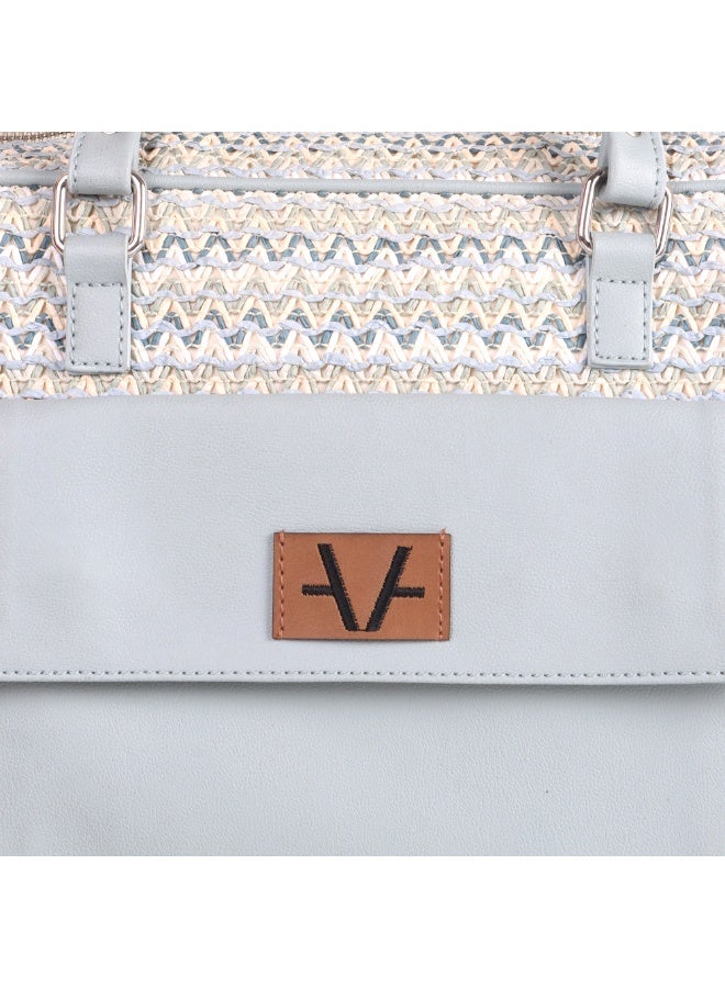 Avake Ocean Bloom Raffia Lightweight Sustainable Laptop Bag - Image 2