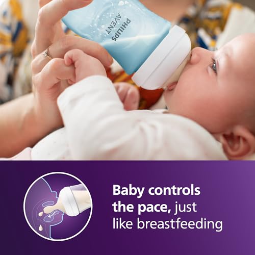 Avent Philips AVENT Natural Baby Bottle with Natural Response Nipple, Blue, 9oz, 3pk, SCY903/23 - Image 2