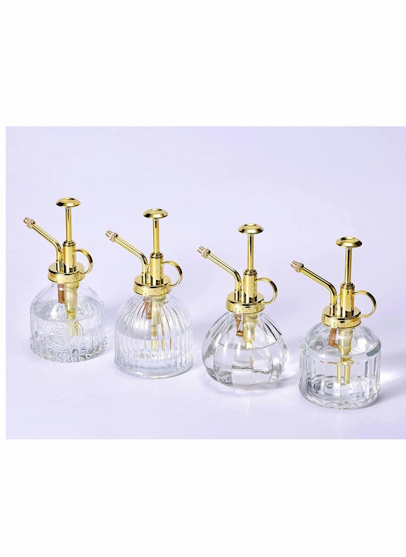 SYOSI Glass Plant Mister Spray Bottle, 6 Inches Clear Glass Water Spray Bottle with Gold Top Pump Small Watering Can, Small Plant Sprayer Mister for Indoor Outdoor House Plant (Clear + Gold)  - Image 5