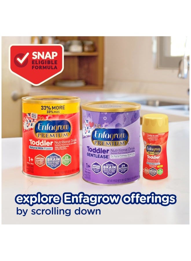 Enfagrow PREMIUM Toddler Nutritional Drink, Made with Real Milk, Brain-Building Omega-3 DHA, Nutrients and Prebiotics for Growth & Immune Support, Non-GMO, Toddler Milk Powder, 32 Oz Can, 6 Count - Image 5