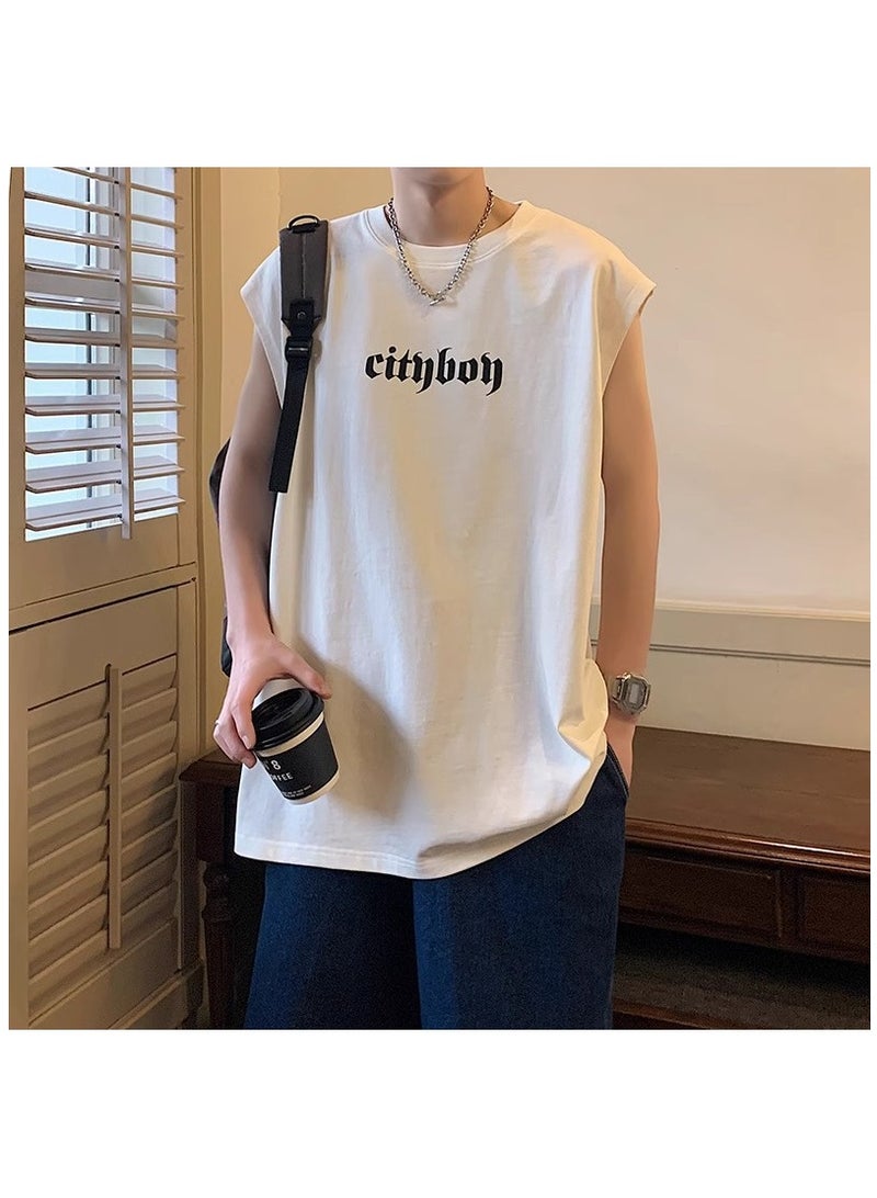 Summer Fashion Men's Printed Sports Fitness Sleeveless T-shirt  - Image 1