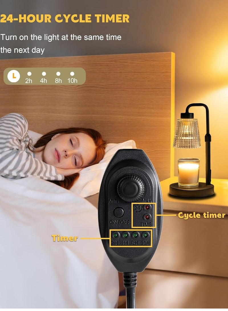 Candle Heating Lamp with Timer Dimmable, Adjustable Height, Housewarming Gift New Home Room Decoration, Birthday Gift for Lady Mom, Canister Candle Warming Wax Lamp with 2  Bulbs - Image 4