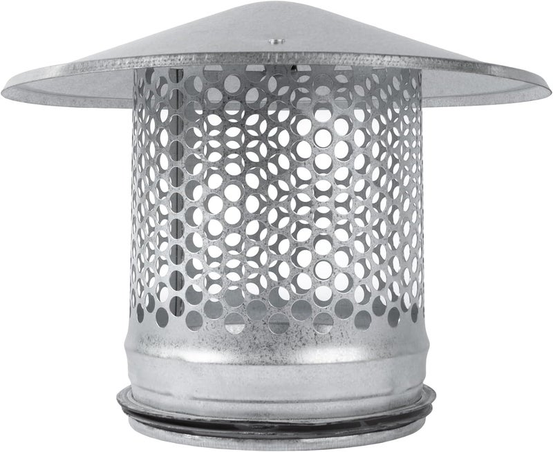 Vent Systems 5" Inch Chimney Cap – Round Galvanized Steel Exhaust Vent Cover with Rubber Gasket – Weather-proof Roof Flue Cap for Fireplace, Furnace, Dryer Vent, Flue Pipe – Outdoor HVAC Ventilation - Image 1