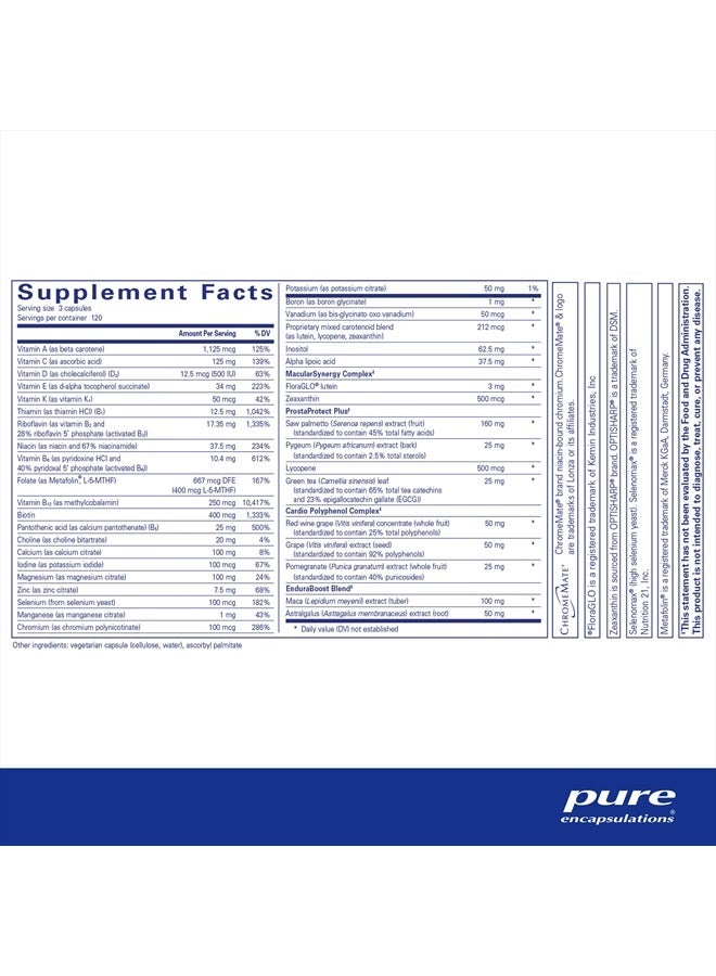 Pure Encapsulations مكملات غذائية للرجال - مكمل متعدد الفيتامينات والمعادن لدعم الطاقة والقدرة على التحمل والقدرة البدنية للرجال فوق 40* - مع فيتامين د، فيتامين ج والمعادن النادرة - 360 كبسولة - Image 2