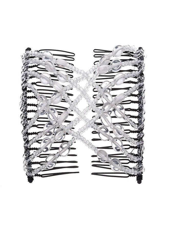 Ruihfas 3Pcs Magic Easy Stretchy Hair Comb Beaded Double Combs Elastic Hair Clips Hairstyle Bun Maker for Women - Image 3
