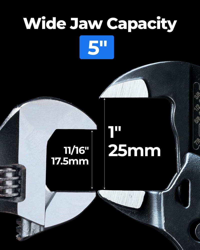 toolant 5-Inch Pocket Adjustable Plier Wrench, Zinc Phosphate CR-V Steel with Smooth Parallel Jaws and Pouch â€“ Compact Portable Wrench for Plumbing, Nuts, Auto & Home Repairs - Image 2