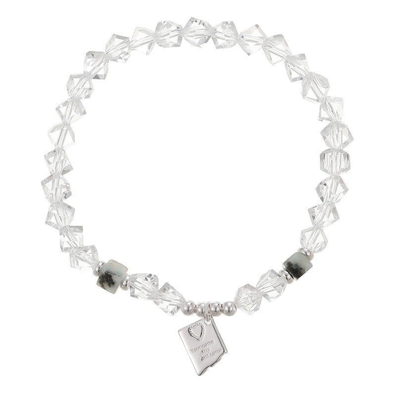 Silver White Crystal Stackable Bracelet for Women - Image 5