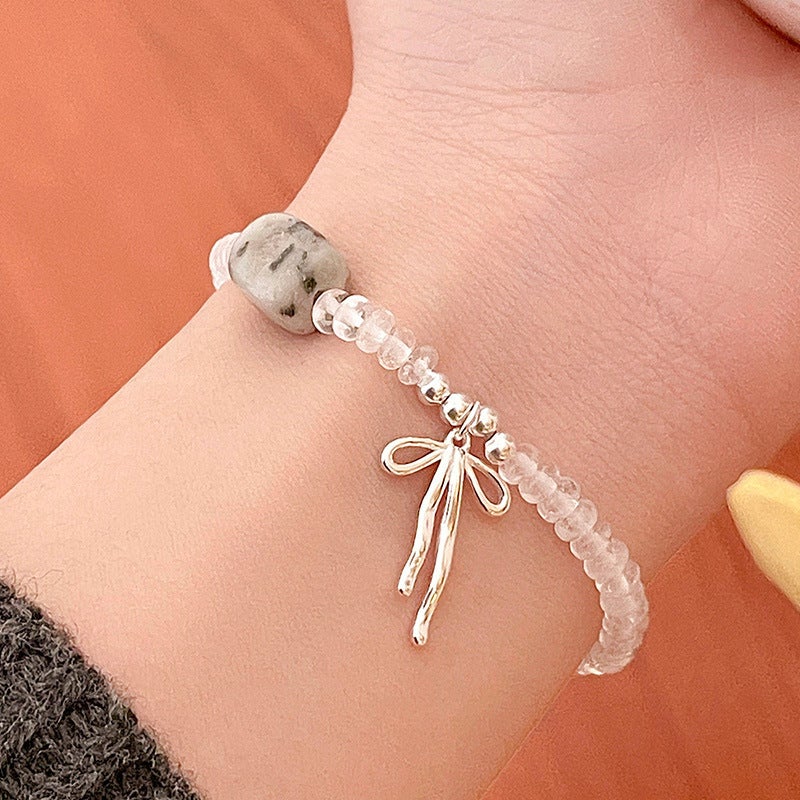 Silver White Crystal Stackable Bracelet for Women - Image 4