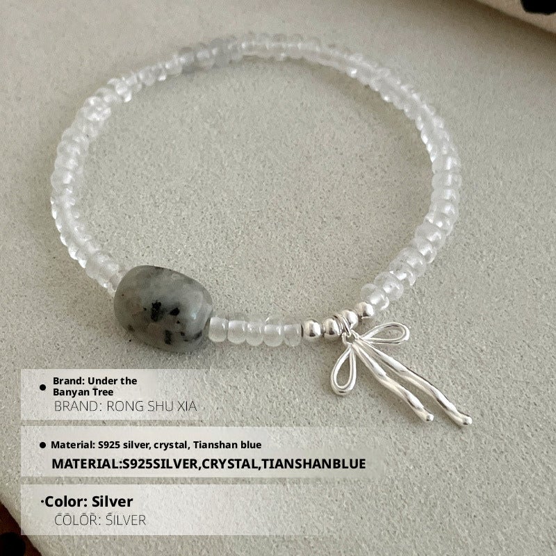 Silver White Crystal Stackable Bracelet for Women - Image 3