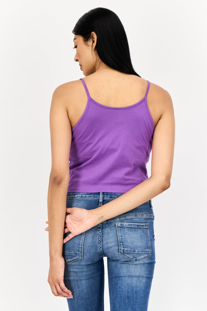 Only x Spongebob Squarepants Women U-Neck Graphic Print Tank Top, Purple - Image 4