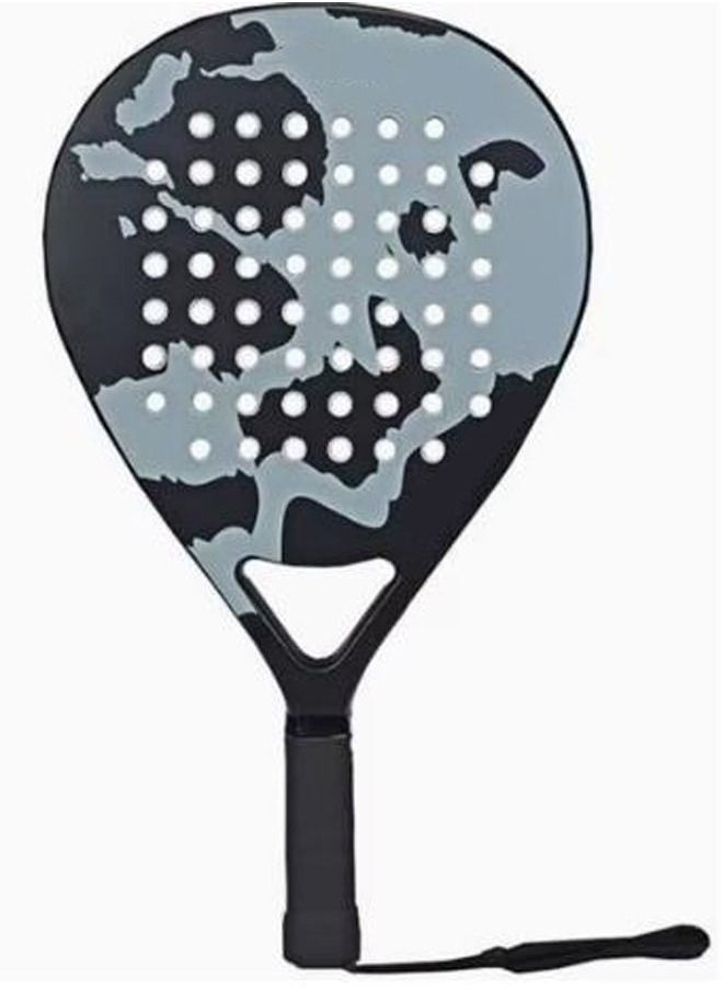 Rock Pow Tennis Racket Diamond Shape Full Carbon Fiber With Bag Black And White  - Image 1