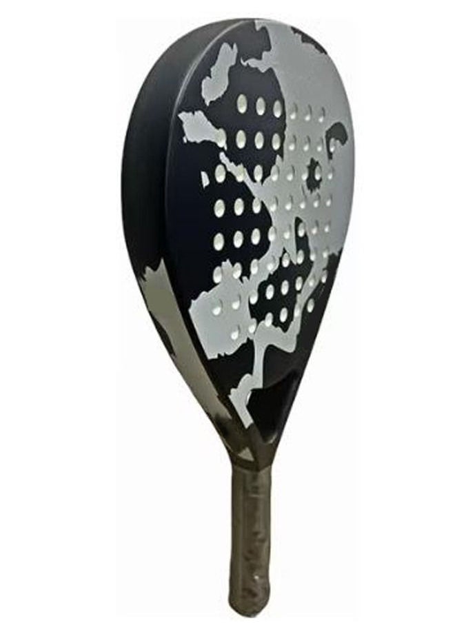 Rock Pow Tennis Racket Diamond Shape Full Carbon Fiber With Bag Black And White  - Image 2
