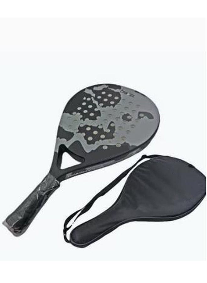 Rock Pow Tennis Racket Diamond Shape Full Carbon Fiber With Bag Black And White  - Image 3