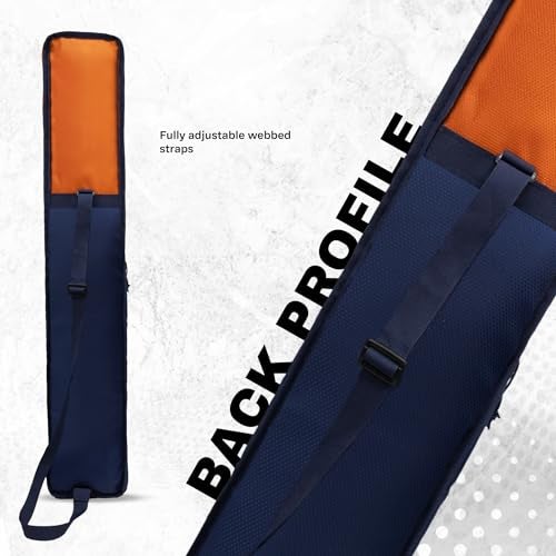 WHACKK Hayden Cricket Bat Cover Polyester Material, Premium Full Size Cover for Wooden and Plastic Bats with Heavy Duty Stitched Strap - Made in India (Orange) - Image 2