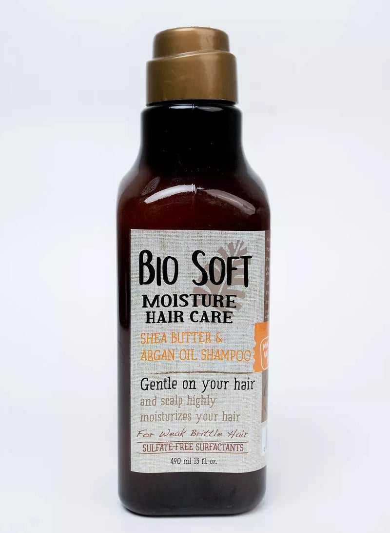 Bio Soft Moisture Hair Care Whit Shea Butter & Argan Oil Shampoo 490 ML