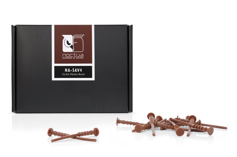 Noctua NA-SAV4, Silicone Anti-Vibration Fan Mount Set (16-Pack, Brown) - Image 2