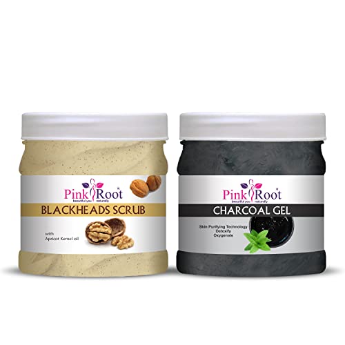 Pink Root Blackheads Scrub 500gm with Charcoal Gel 500gm - Image 1