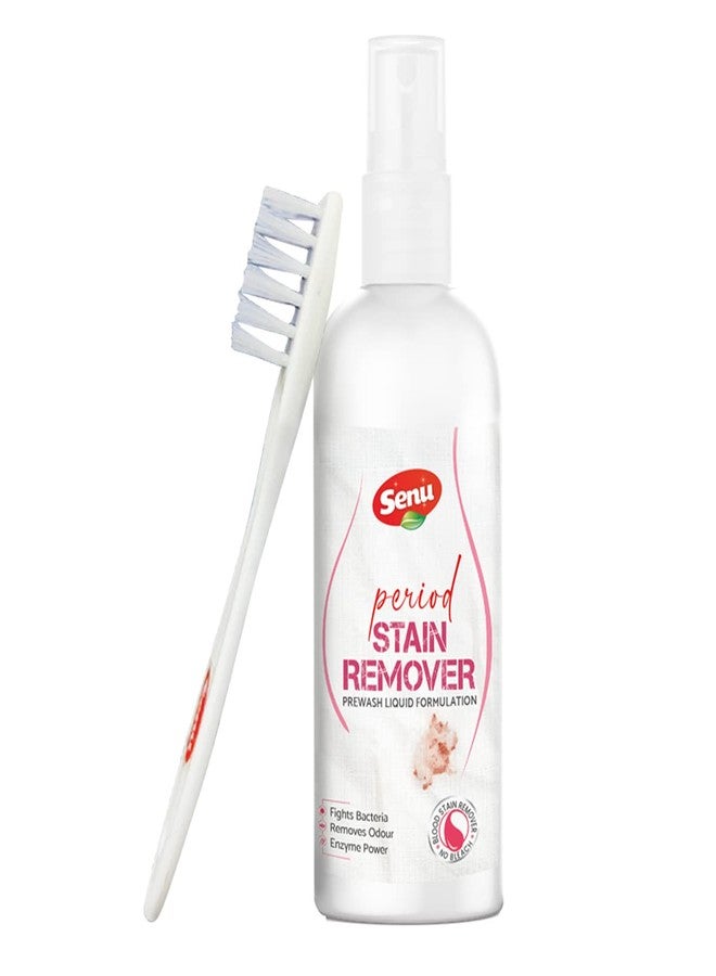 Senu Period Stain Remover Liquid 100Ml|Anti-Bacterial|Quick & Easy To Use|Hard On Blood Stains|Super Gentle On Skin & Fabric|Removes Germs|Deodoriser|Color Safe|No-Bleach Prewash|With Brush - Image 1