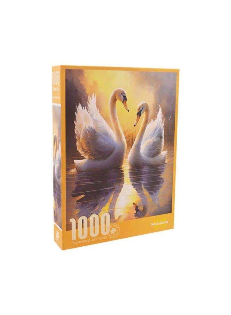 Deluxe 1000 Piece Swans Puzzle for ages 8+ - Perfect as a stylish gift or a special family activity - Each piece is carefully designed to fit seamlessly - Not just a puzzle... it's a work of art you can put together! - Image 1