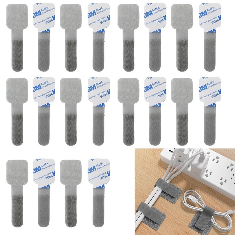 Serplex Serplex 20Pcs Cable Organizers Nylon Cable Organizers Straps 354 Self Adhesive Hook and Loop Cable Ties Under Desk Cable Holders Cable Organizers Cable Straps for USB Cables Wires Power Cords  - Image 1