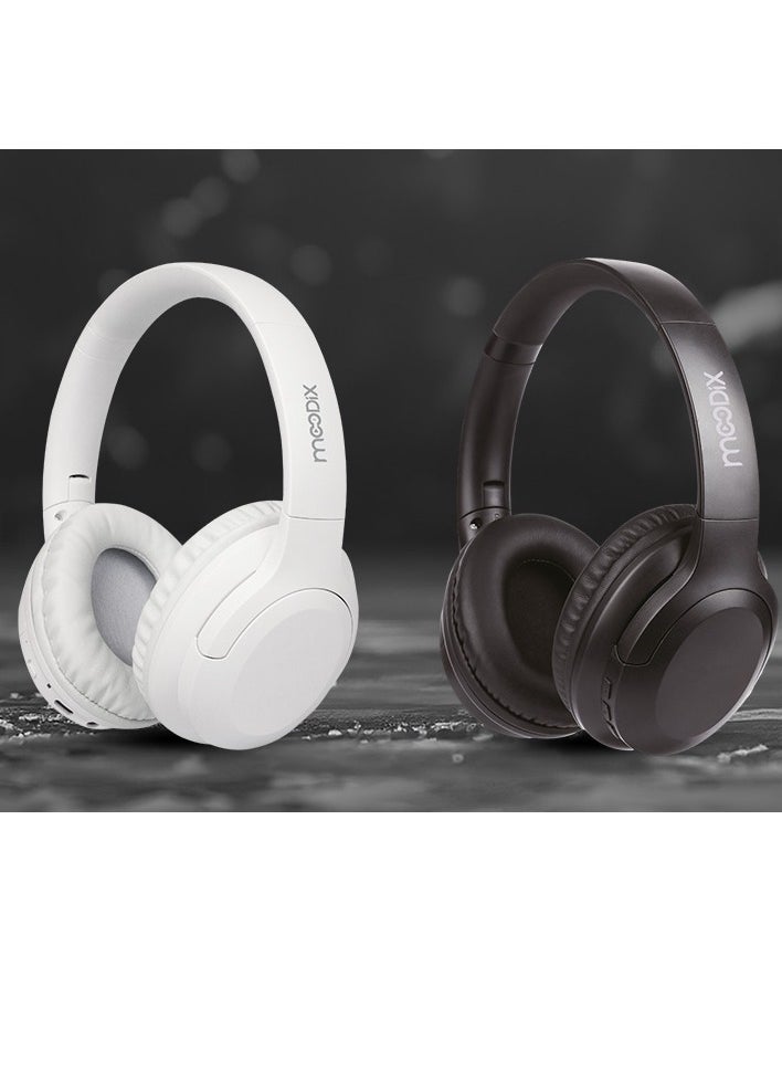 moodix Moodix KO23BT1100W Wireless Bluetooth On-Ear Headphones, iPhone and Android Compatible, White  - Image 3