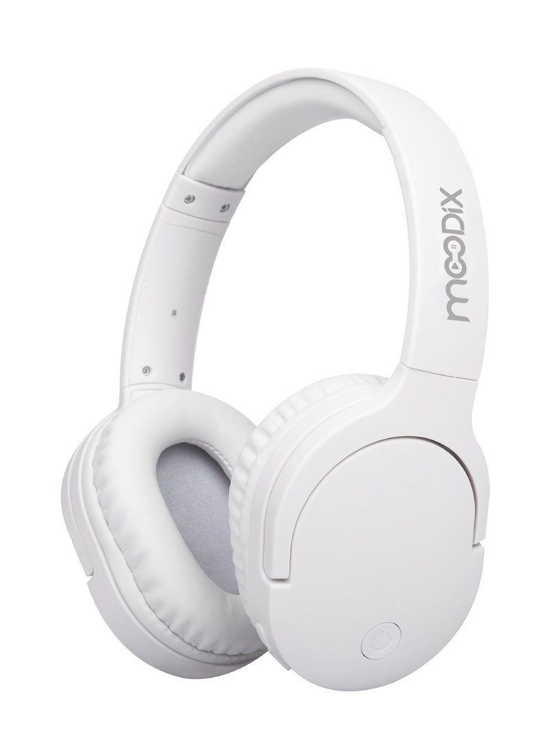 moodix Moodix KO23BT1100W Wireless Bluetooth On-Ear Headphones, iPhone and Android Compatible, White  - Image 1