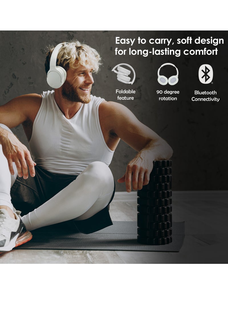 moodix Moodix KO23BT1100W Wireless Bluetooth On-Ear Headphones, iPhone and Android Compatible, White  - Image 4