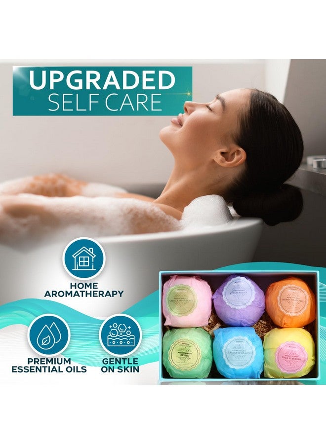 Bath Bombs Gift Set - 6 Xxl Bubble Bath Fizzies (4.1 Oz Each) With Natural Dead Sea Salt Cocoa And Shea Essential Oils - Best Gift Idea For Birthday, Mom, Woman, Girl, Him, Kids
