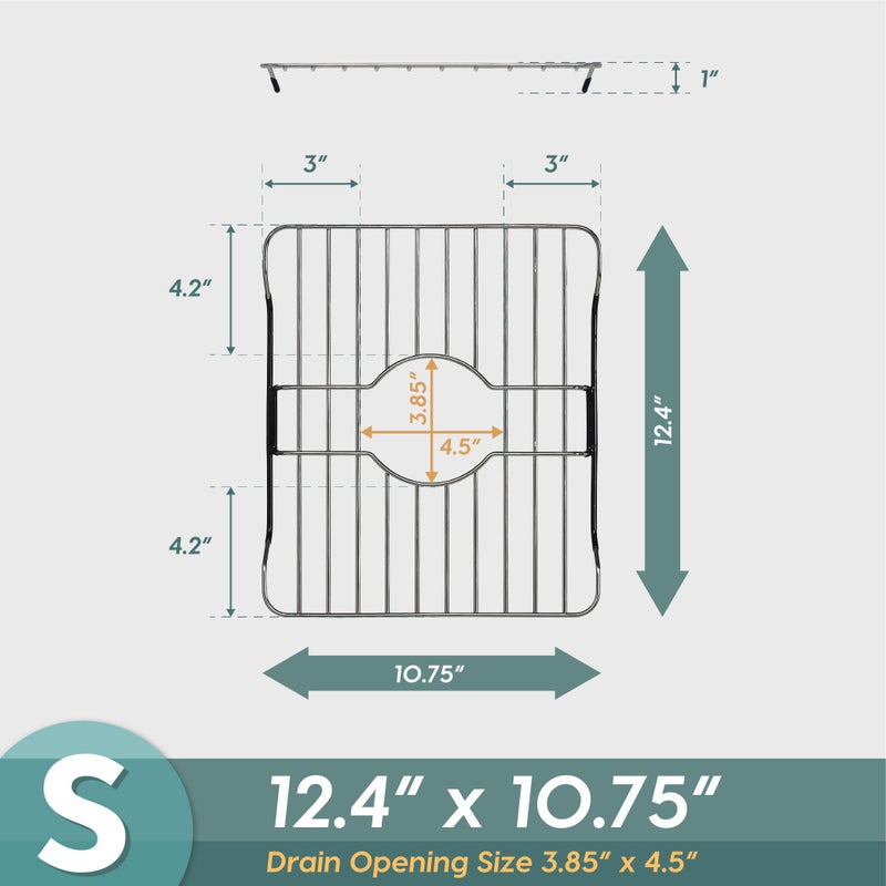 SunnyPoint 304 Stainless Steel Sink Protector Rack â€“ Rust-Resistant Grid for Kitchen Sink Bottom, Scratch Prevention, Drainage Support â€“ Fits Sinks 10.75" x 12.4", Center Drain Hole Required - Image 2