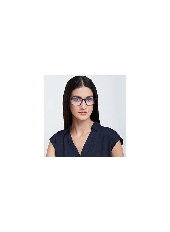 Lenskart Blu Zero Power Full Rim Bluecut & Antiglare Rectangle Shape Computer Eyeglasses LB E13738 - 52mm - Black