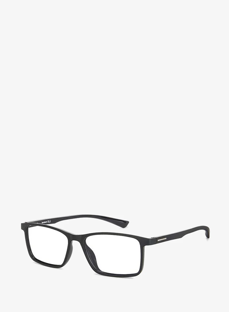 Lenskart Blu Zero Power Full Rim Bluecut & Antiglare Rectangle Shape Computer Eyeglasses LB E13738 - 52mm - Black
