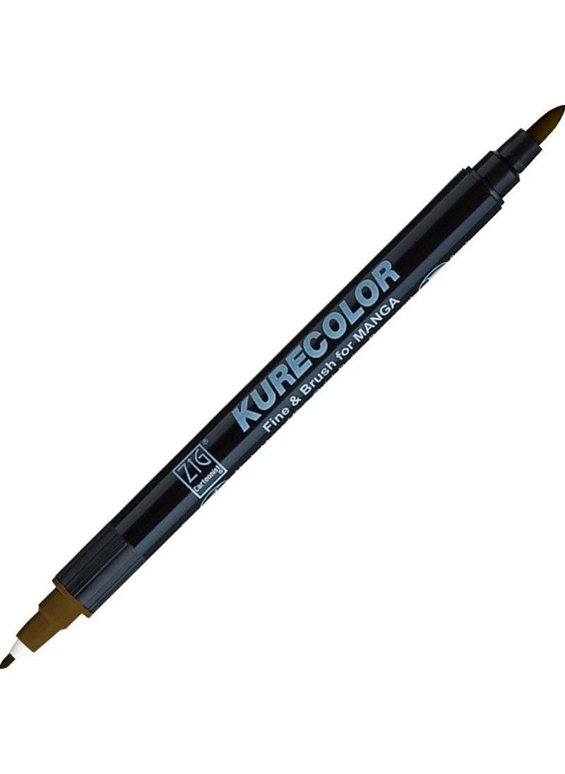Zig Kurecolor Fine&brush For Manga Double Sided Pencil N:764 Mid Brown  - Image 1