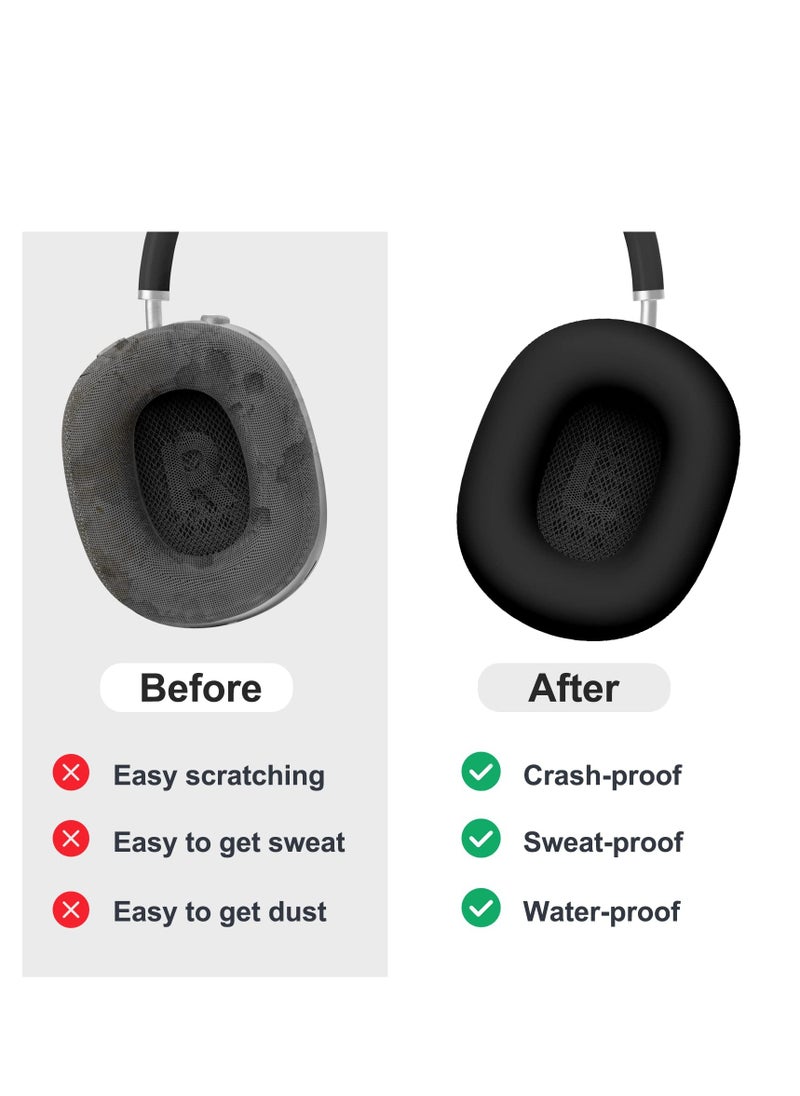 Generic Silicone Ear Pad Covers for AirPods Max Headphones - Sweatproof, Washable Cushions, Durable Earcup Protectors, Made from Ultra-Slim Silicone (Black)  - Image 5